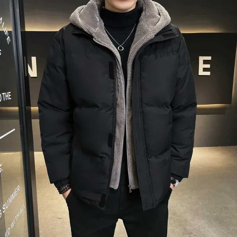 Down Parkas TFETTERS Brand Men's Fake Two Pieces Parkas for Mens 2026 Autumn Winter New Loose Zip-up Hooded Jackets Man Korean Fashion Casual C