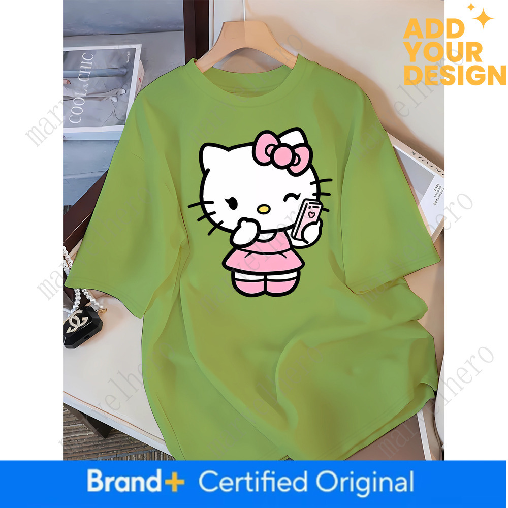 Sanrio Spring Summer Autumn New Round Neck Loose Fit Versatile Cartoon Collaboration Brand T-shirt For Home And Commuting