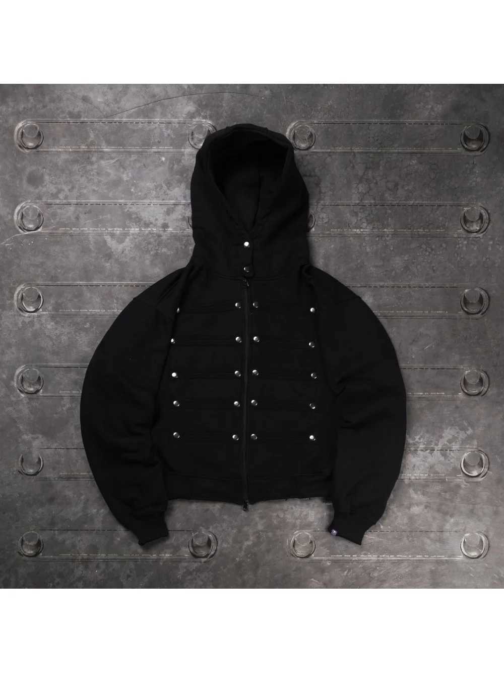 Men's Hoodies Sweatshirts 2026 New Y2K Dark Retro Riveted Black Hoodie Unisex Hip Hop Street Punk Gothic Trendy Versatile Coat Personality and
