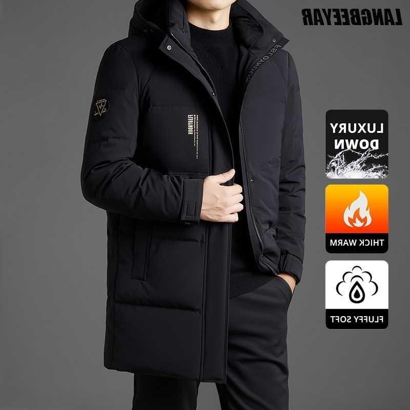 High Men's Down End Parkas Long White Duck Down Casual Hooded Fashion Men Down Jacket Longline Winter Warm Designer Parkas Puffer Feather Coats