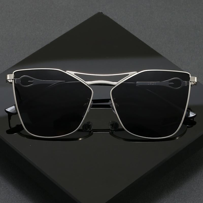 New Korean Style Polarized Sunglasses For Men And Women, Polygonal Metal Double-Beam Design, Popular On Social Media Laotie