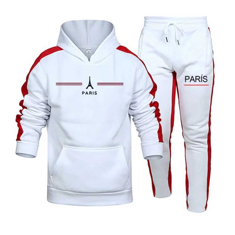 Tracksuits Autumn Winter Men's Mens Tracksuit Printed Casual Hooded Sweatshirts 2 Pcs Set Outdoors Sports Jogging Mens Clothing Street Sportswe