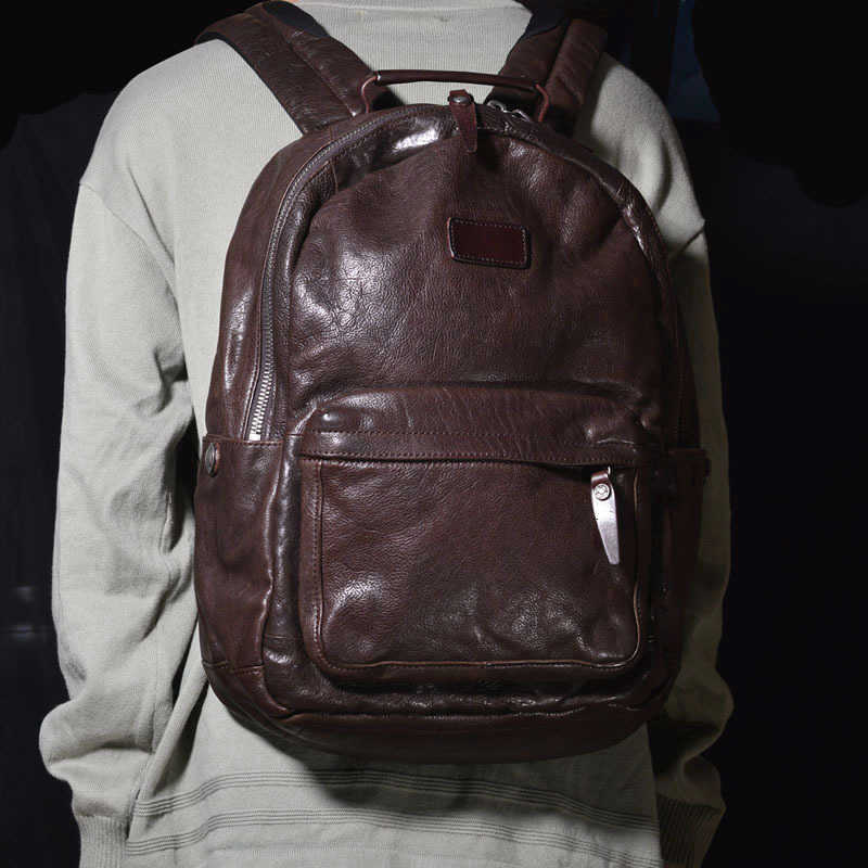 Style AETOO American Backpack handmade first layer cowhide backpack large capacity male soft leather commuting travel leisure backpack H260922