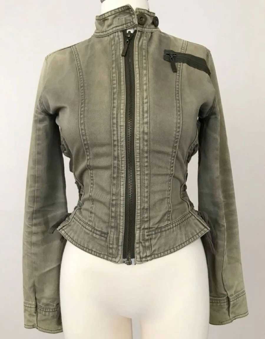 Women's Jackets Y2K Sexy Slim Zipper Jacket Outerwear Womens Harajuku Casual Army Green Autumn Winter Jacket Goth Stand Collar Short Jacket Coa