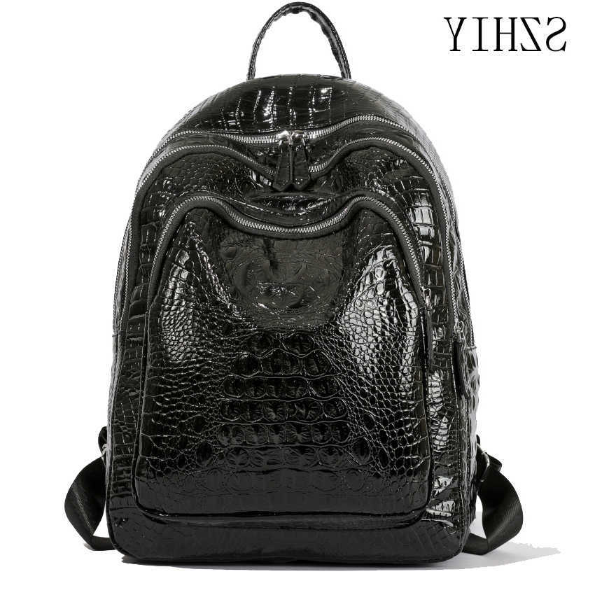 Designer Backpack Style Crocodile Fashion Patterned Backpack for Women Travel Bag Large Capacity Leather Soft Back Student Backpack Pack H260922