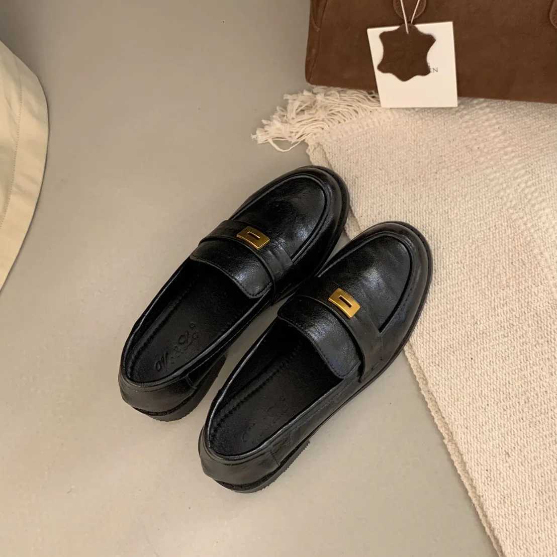 Shoes British Style Wen's Dress Brown Loafers Bean Shoes Autumn Winter New High-End Thick Heel Wen's Shoes Cfortable round Toe J260922