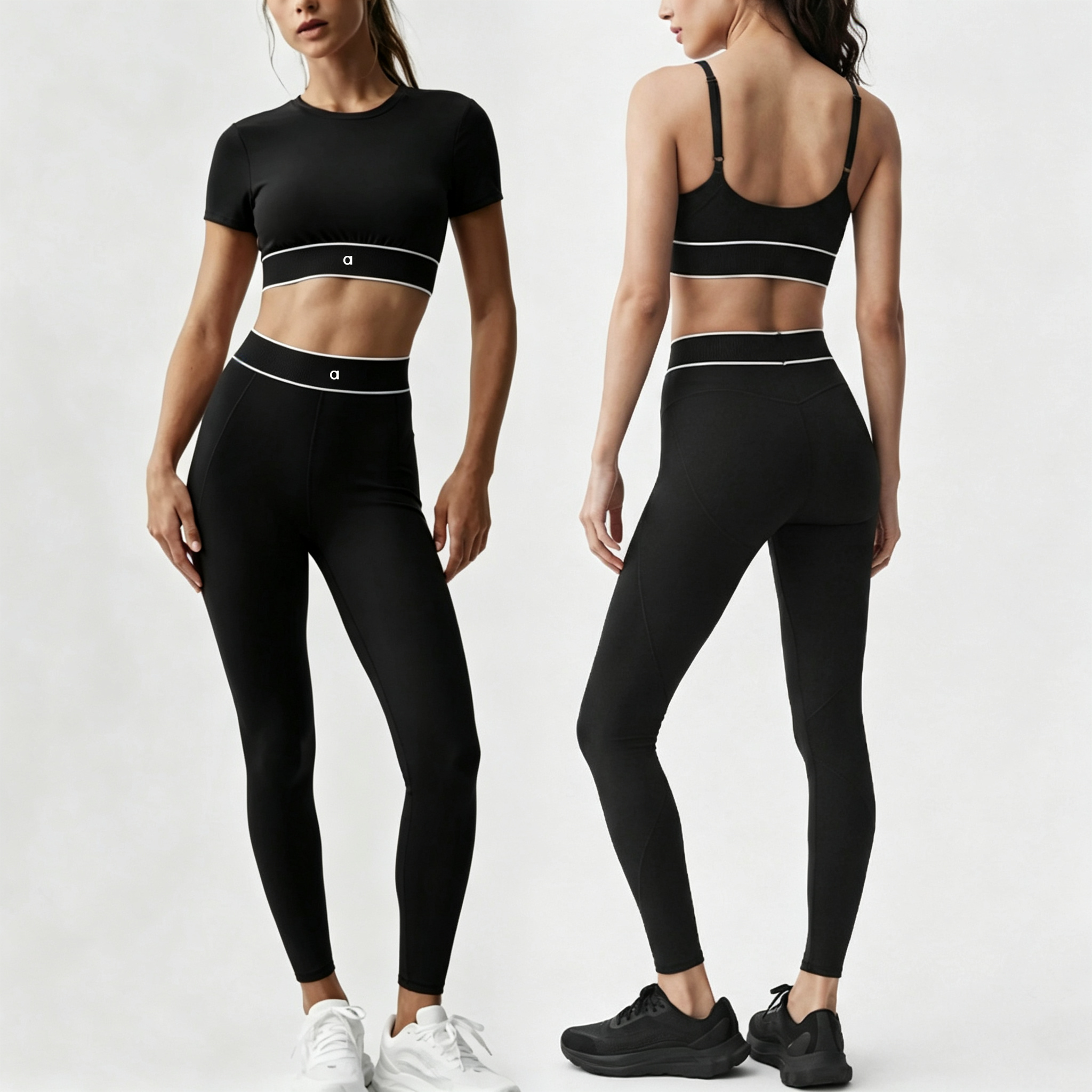 Aalloo Women's yoga set - Heartbeat bra and tight pants - Yoga women's outfit - Fitness shorts - Sport attire - Abdominal shaping - Fitnes