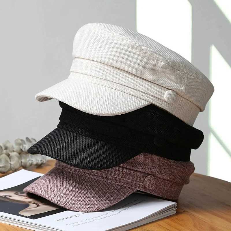 Hats Wide Bucket Brim Hats Berets For Women's Spring Summer Female cap Navy Hat Fashion Casual Octagonal Retro Newsboy Hats Women's kepi A