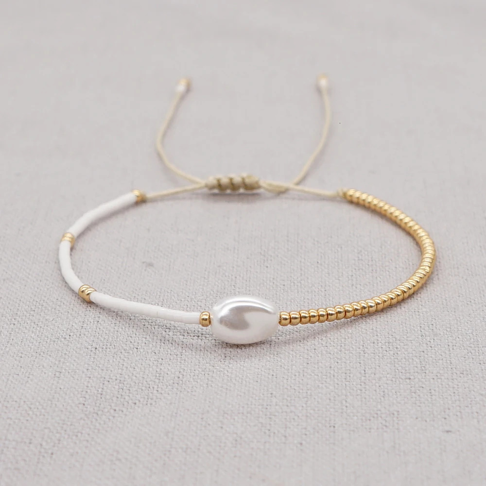 Go2BoHo Baroque Pearl Bracelet Simple Thin Bracelets for Women Fashion Jewelry Gift Miyuki Seed Beads Adjustable Pulseras 260922