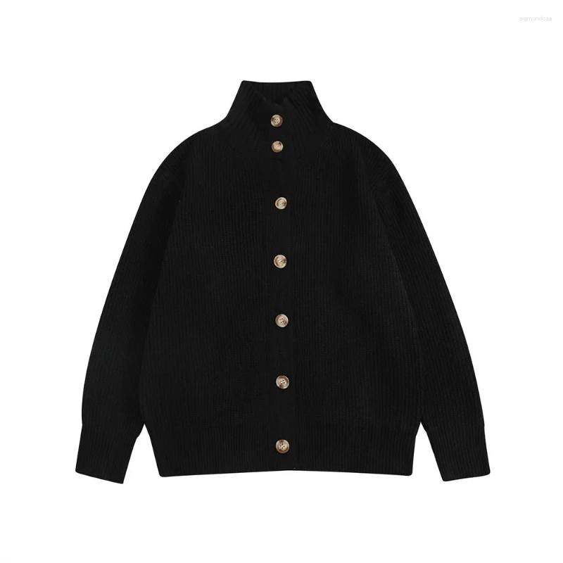Spring Autumn Fashion Men's Solid Color Turn-down Collar Long Sleeve Single-breasted Casual Trendy Knitted Cardigans Male