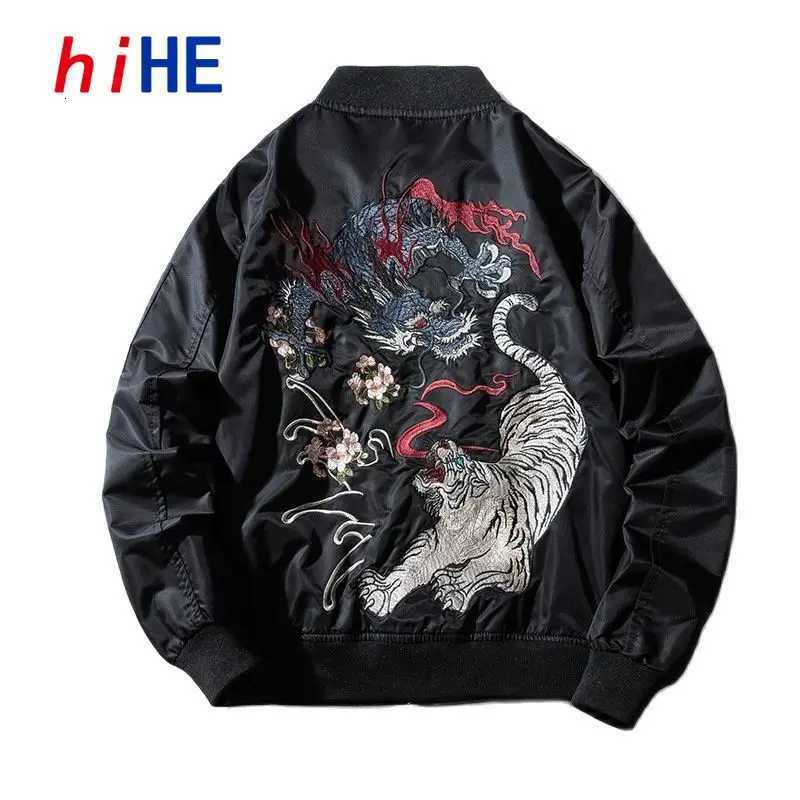 Women's Jackets Women Women Bomber Jacket Dragon Tiger Embroidered Sukajan Padded Baseball Coat Japan Male Windrunner 2024 MA1 Spring Winter Z1