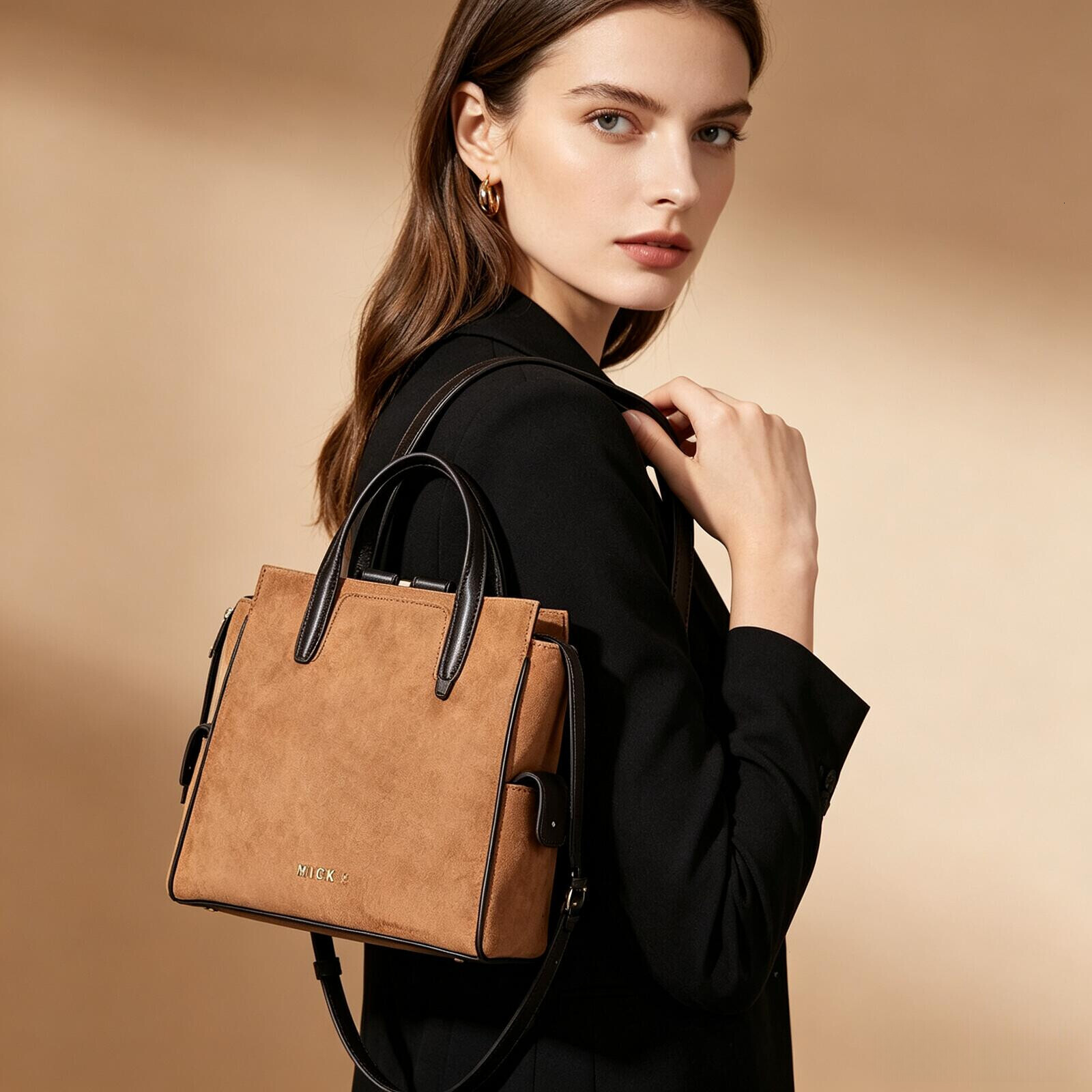 designer bag women's 2026 new high end niche large capacity suede backpack handbag Designer Bags 2026 Trends d30