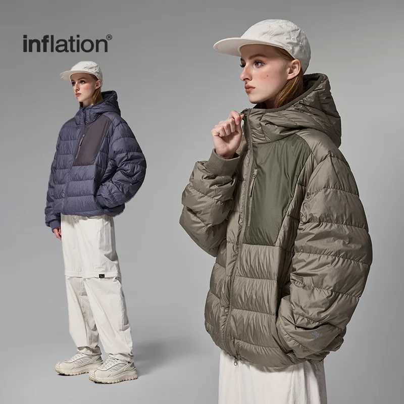Lightweight Men's Down Parkas Waterproof Hooded 90% White Down Jackets For Men Winter Portable Traveling Duck Down Coats Men Outerwear JK-053 C