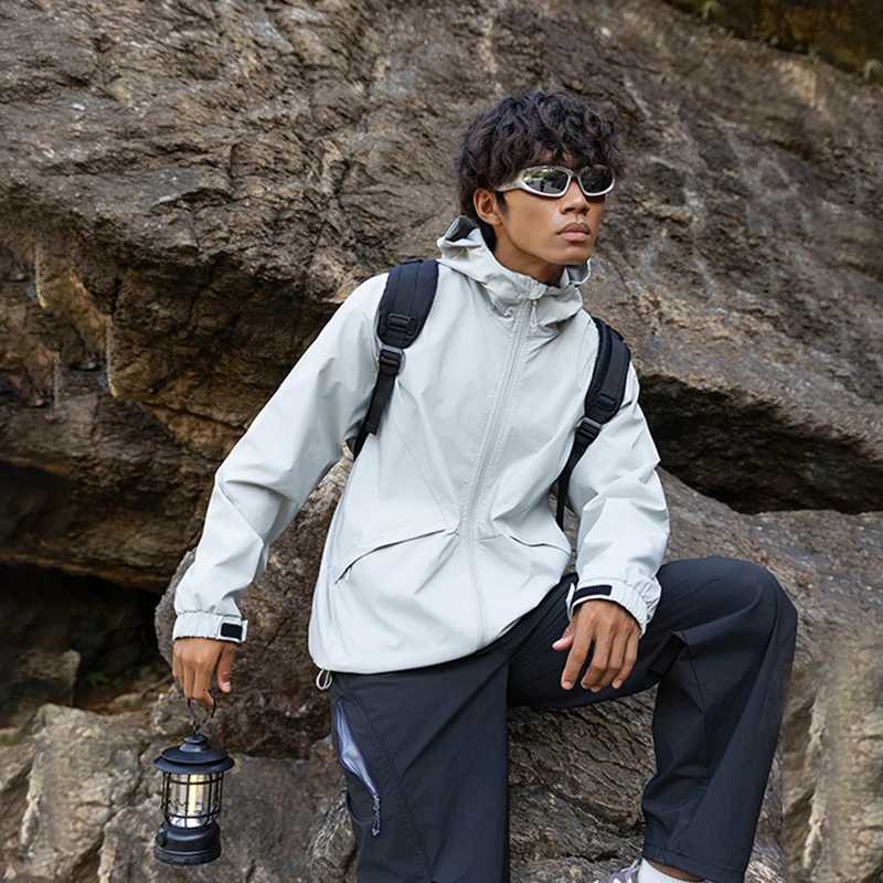 Women's Jackets Women's Waterproof Hooded Jacket 4-Level Water Repellent Windproof Durable for Hiking Outdoor Adventures C260921
