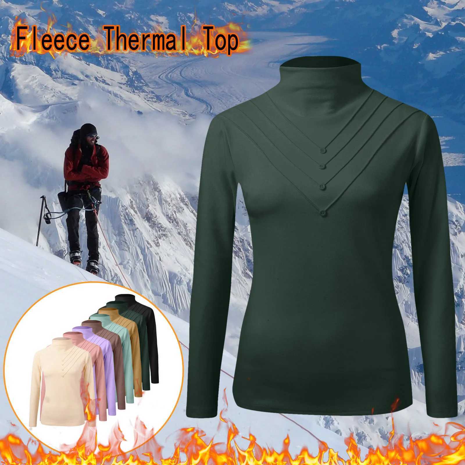 Underwear Women's Thermal Winter Thermal Women Underwear Top Long Sleeve Thermal Shirts For Women Crew Neck Fleece Lined Thermal Tank Ropa Term