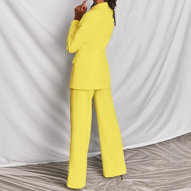 2 Pieces Women Sets 2026 Fashion Professional Blazer Casual Solid Color Pant Two-Piece Suit Europe Women's Clothing 260920