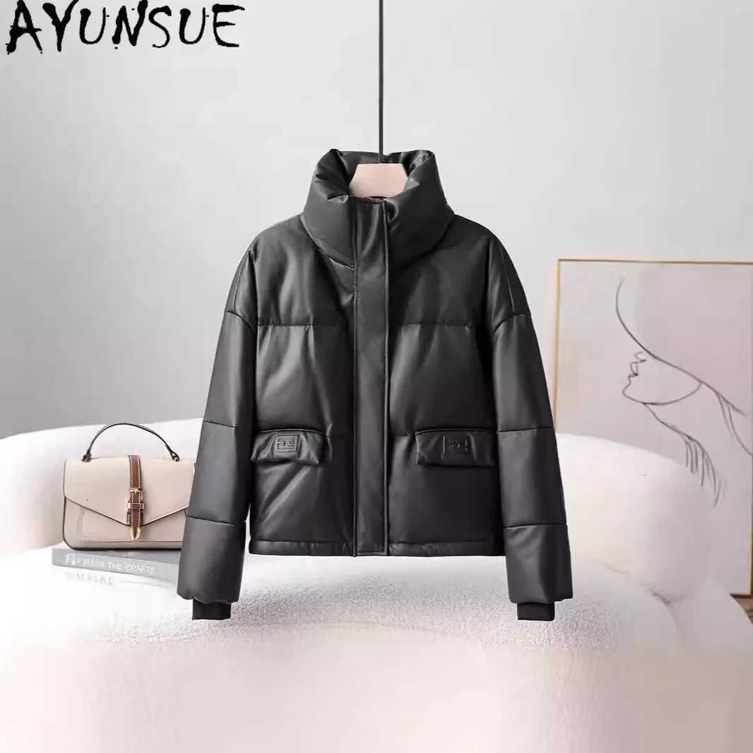 100% Genuine AYUNSUE Leather Down Jacket Winter Clothes for Women Short Sheepskin Fashion Womens Coats Loose Fit Casaco Feminino C260921