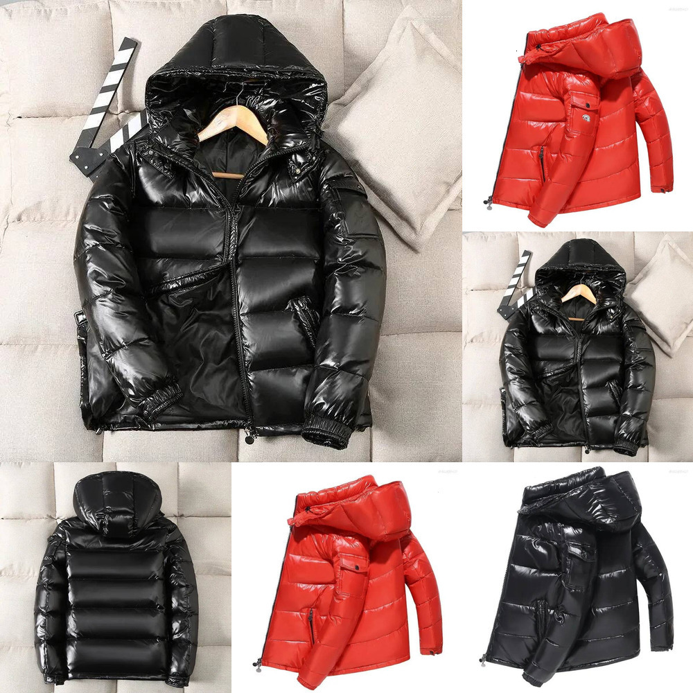 Designer Men's Down Windproof Thickened Warm Long Sleeve Parkas High Quality Hooded Men Trend Solid Color Short Winter Jackets Coat