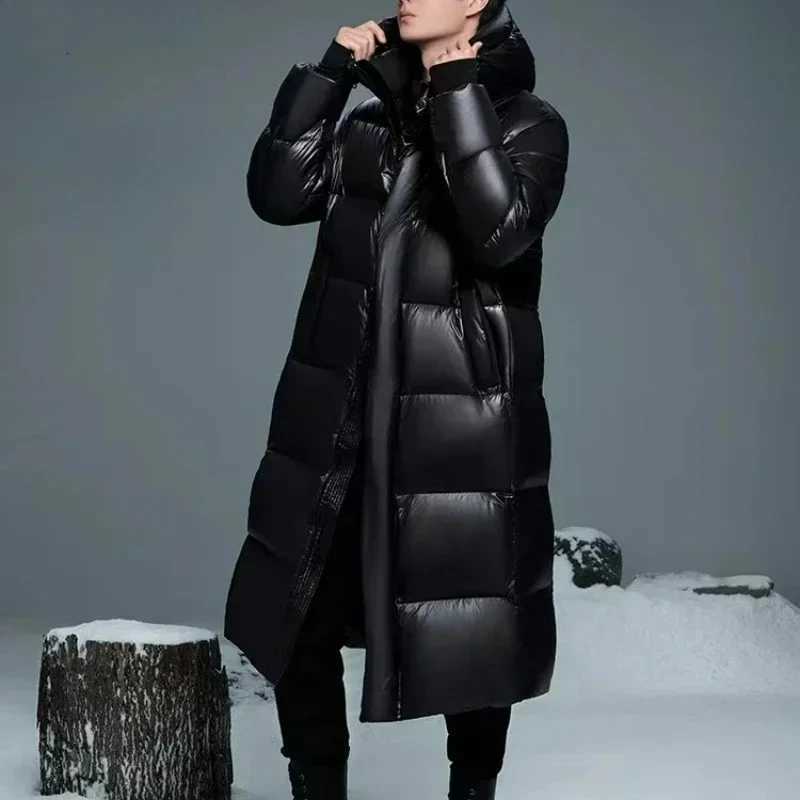 Goose Men's Down Down Parkas Thickened Down Jacket Men's 2024 Winter Black Long Hooded Casual Coat Women's Fashion Cardigan Snow Warm