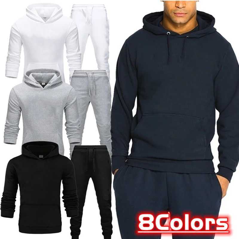/Women Men's Tracksuits Men Hoodies Pants 2Pcs/Sets Sweatshirt Sweatpants Male Gyms Fitness Tops Trousers Joggers Sportswear Tracksuits J260921