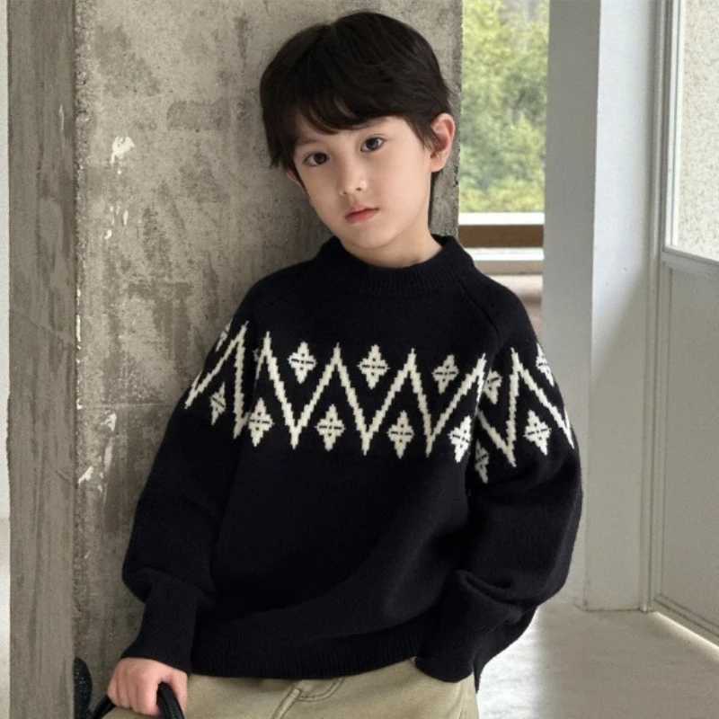 Boys Pullover Spring Autumn New Girls Pullover Casual Thick Style Long Sleeved Retro Warm Soft Sweater Trendy C260921