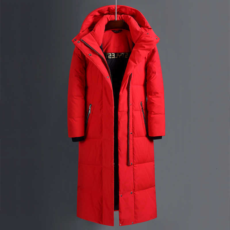 Women Men's Mens Down Parkas Brand Red X-Long Down Coats 2023 New Winter Over The Knee Thicken Warm Detachable Hat Male's Jackets Canada C