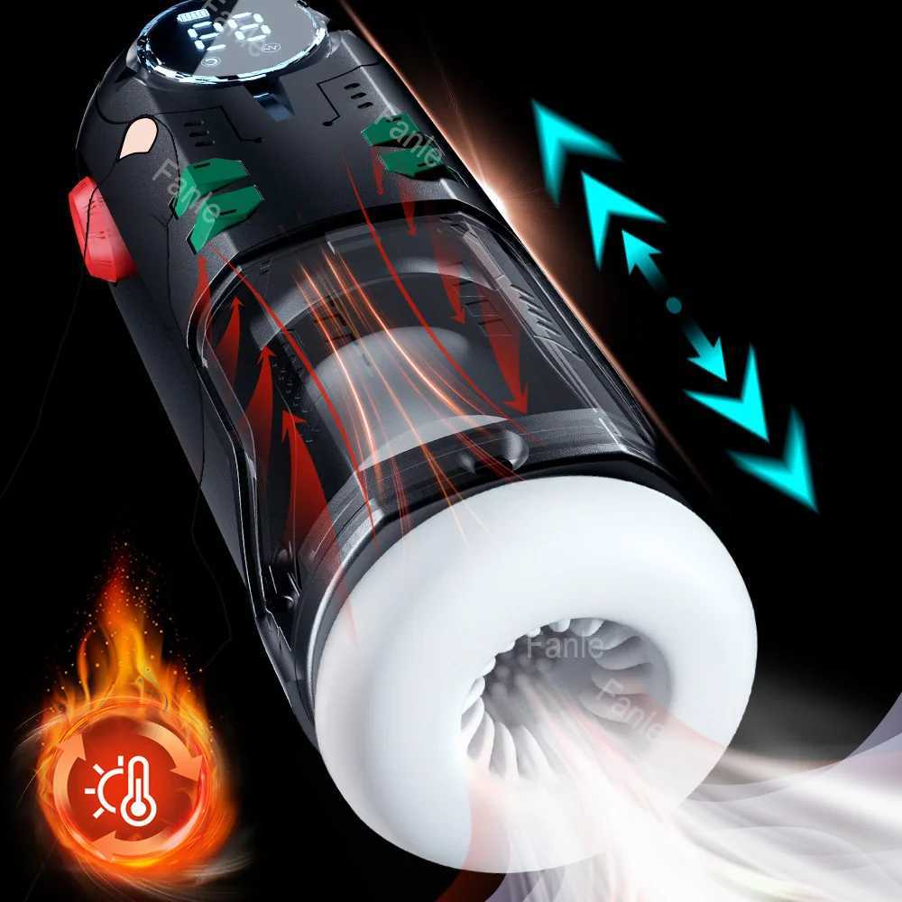 Male Masturbation Cup Automatic Telescopic Heated Sucking Pocket Pussy Blowjob Sex Machines Toy Adult Goods for Men Masturbator L26922