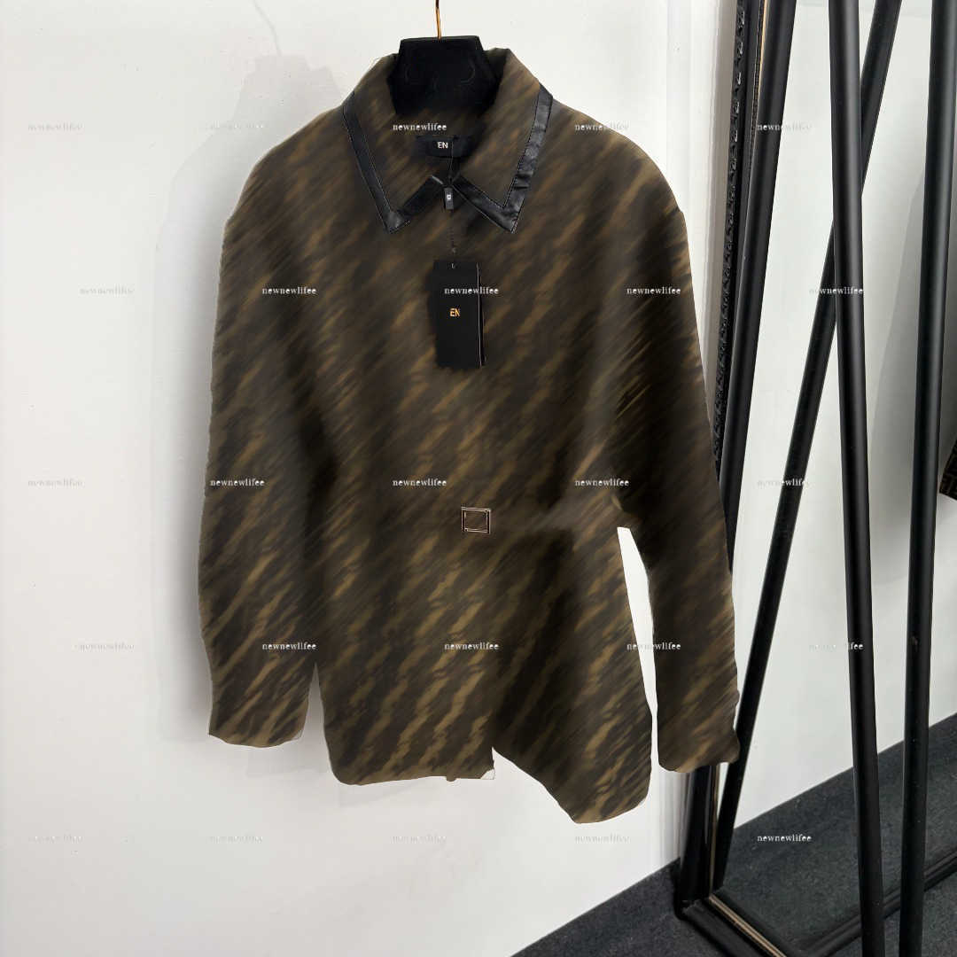 Luxury Vintage letter Print Shirt Jacket women designer clothes Trim Collar Waist Belted Button Long Sleeve Mid Length Fall Outerwear A382X08N108