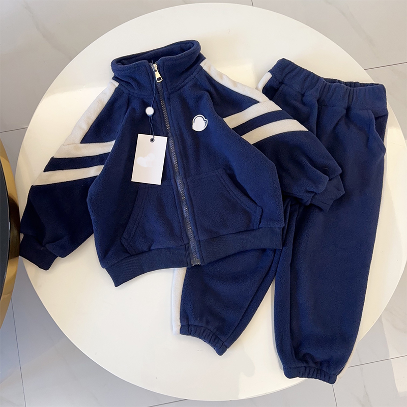 Cross border foreign trade children's clothing Spring and Autumn 2026 girls and boys' suit jacket fleece new zipper handsome two-piece set
