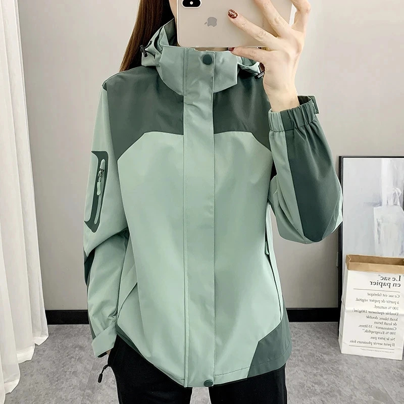 2025 Women's Coat Joker Coat Waterproof Windproof Single-layer Jacket Long Sleeve Zipper Sport Hooded Jackets Female Outwear 260922