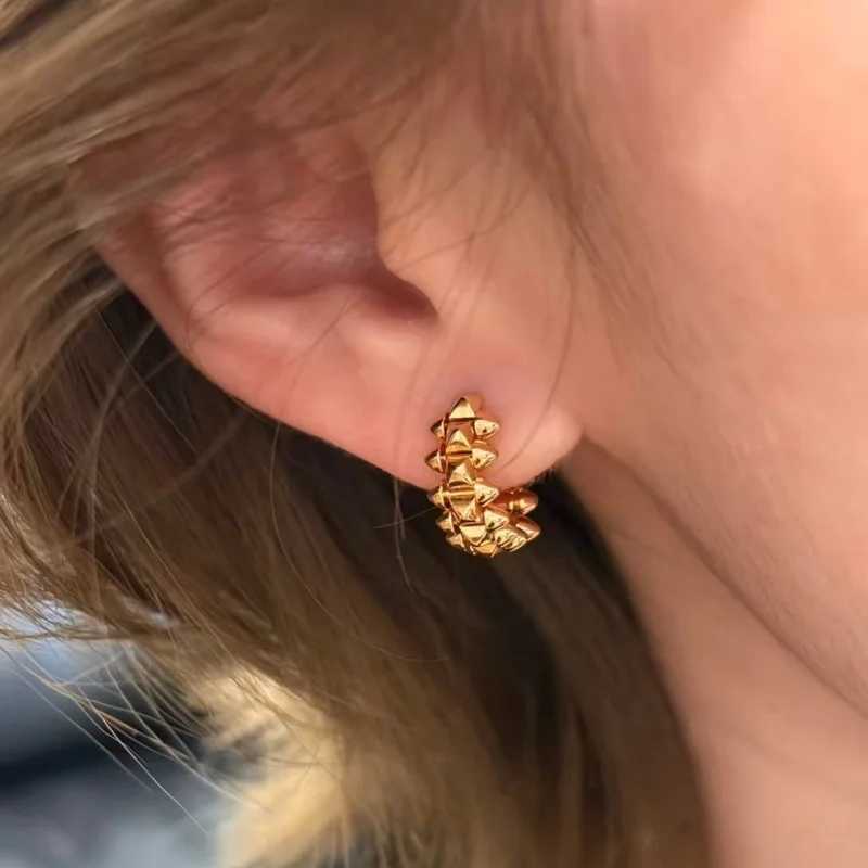 Stud 925 Silver Gold-Plated Women's Willow Nail Earrings Fashionable Classic Luxurious Exquisite Jewelry for Ladies X260921