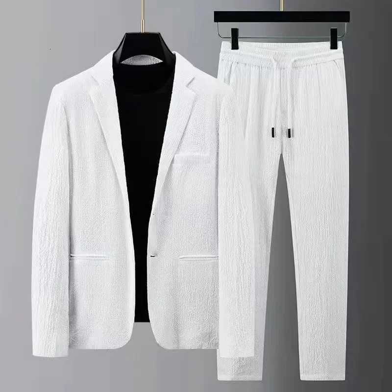 Summer Men's Tracksuits 2024 and Autumn New Fashion Suit Men's Long Sleeved High End Quality Casual Set Korean Edition Casual Two Piece Se