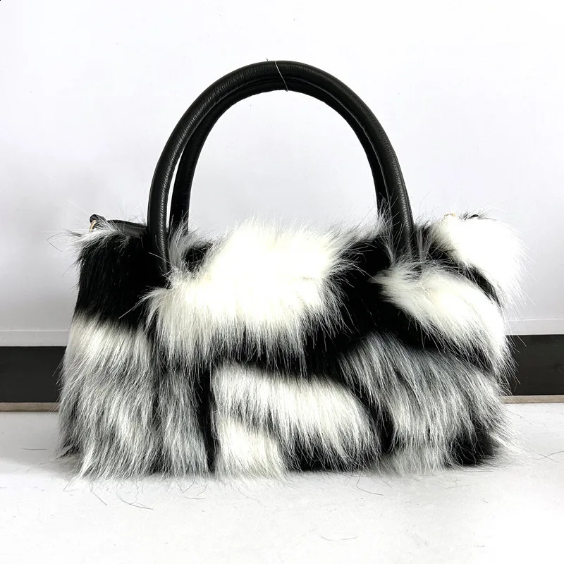 2025 y n Women's Faux Fur Handbag Winter Soft Warm Bag Girls Fluffy Large Capacity Tote bag High Quality Fur Purse 260921