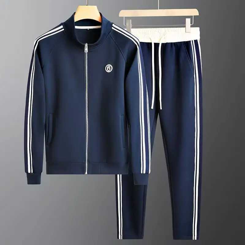 Tracksuits Spring Autumn Men's Men Tracksuit Sportswear Set Men's Jacket Trendy Embroidered Fashion Men's Jacket Trousers Two-Piece S