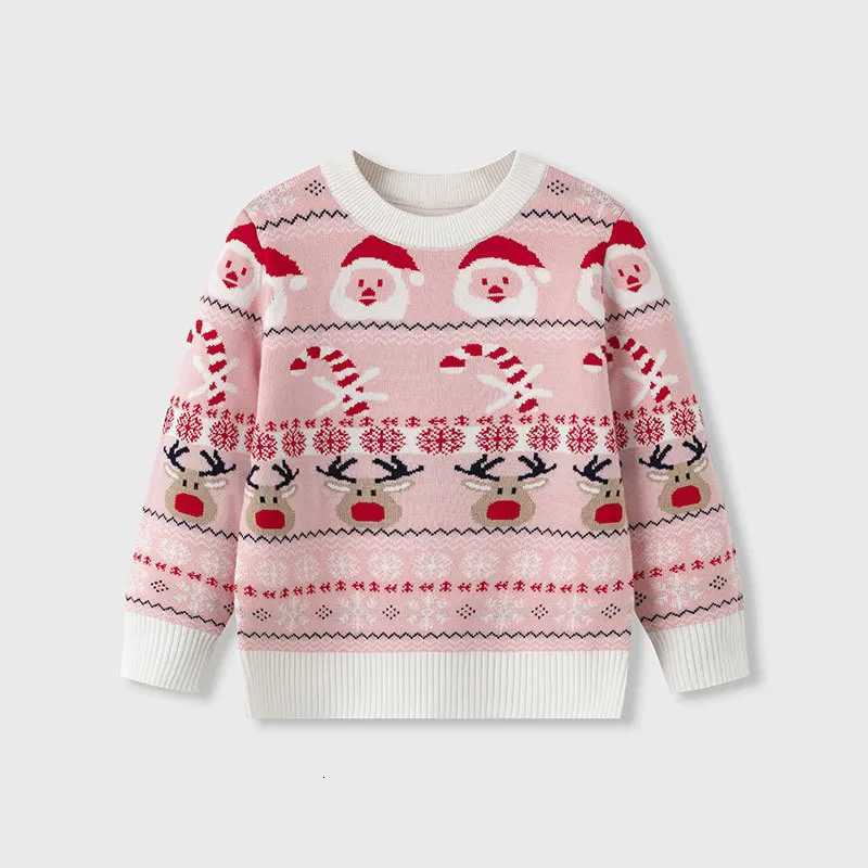 Kids Happy New Year's Pullover Clothes Christmas Sweater Santa Print Cute Soft Knitwear Children Full Sleeve O Neck Jumpers Xmas Pullover C2609
