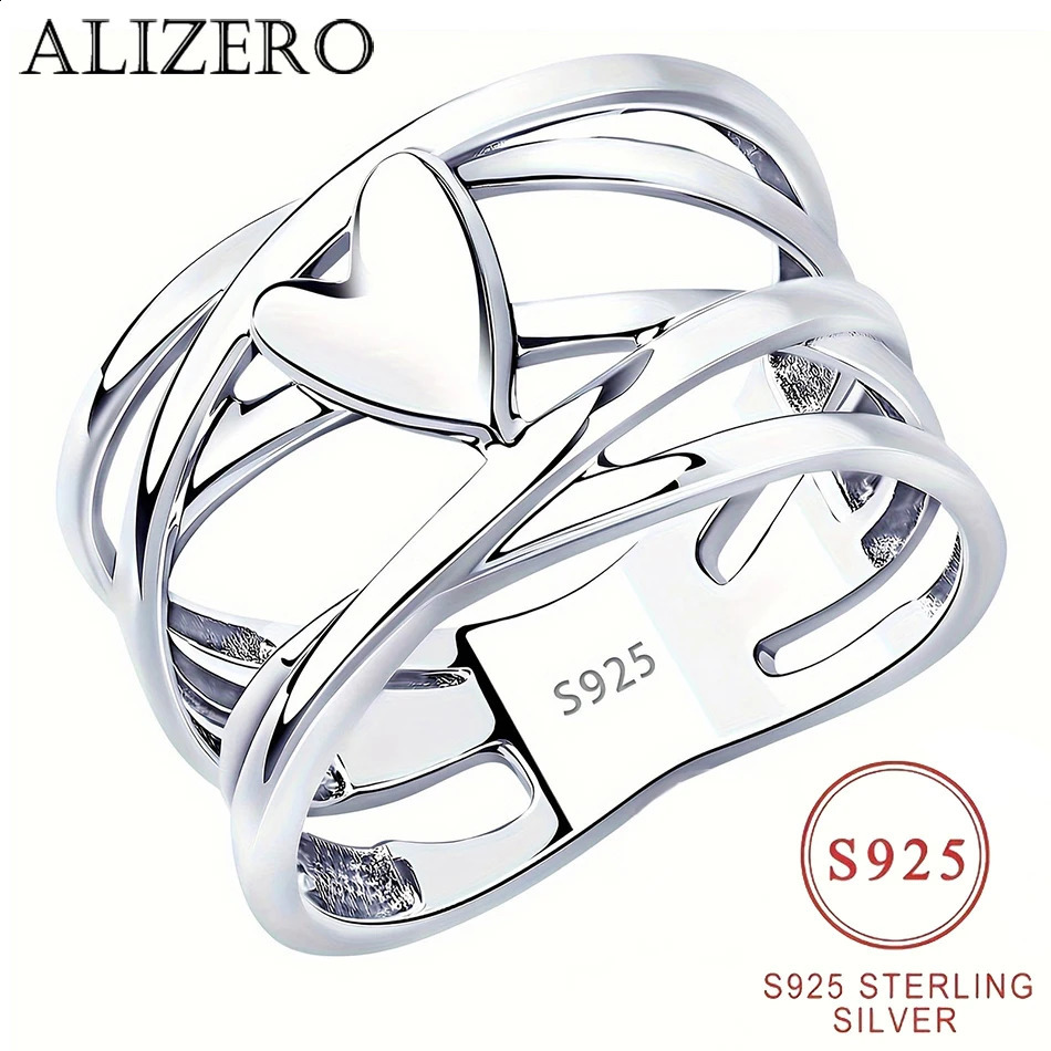 Chic French Style 925 Sterling Silver Heart-Shaped Ring Unique n Women's Fashion Jewelry Perfect for Everyday Accessories260918