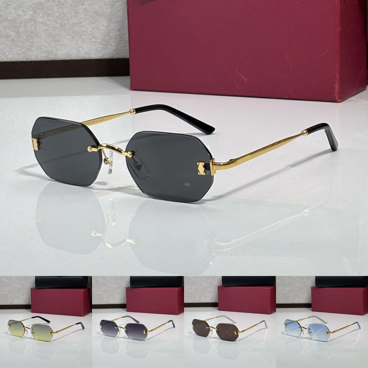 High Quality Sunglasses Men Designer Glasses Women Classic Oval Shades UV400 Fashion Triangular Signature Eyeglasses Vintage Driving With Box SIZE 5