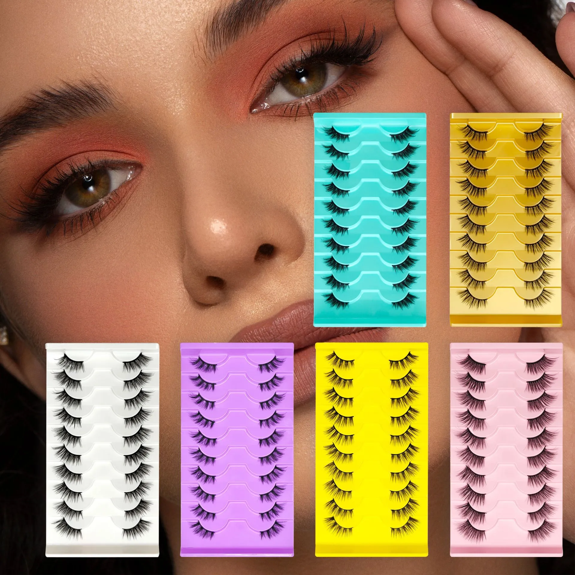 False eyelashes. One piece, eye tail extension. Cat's Eye Half Eye. Factory direct sales, supporting customization.
