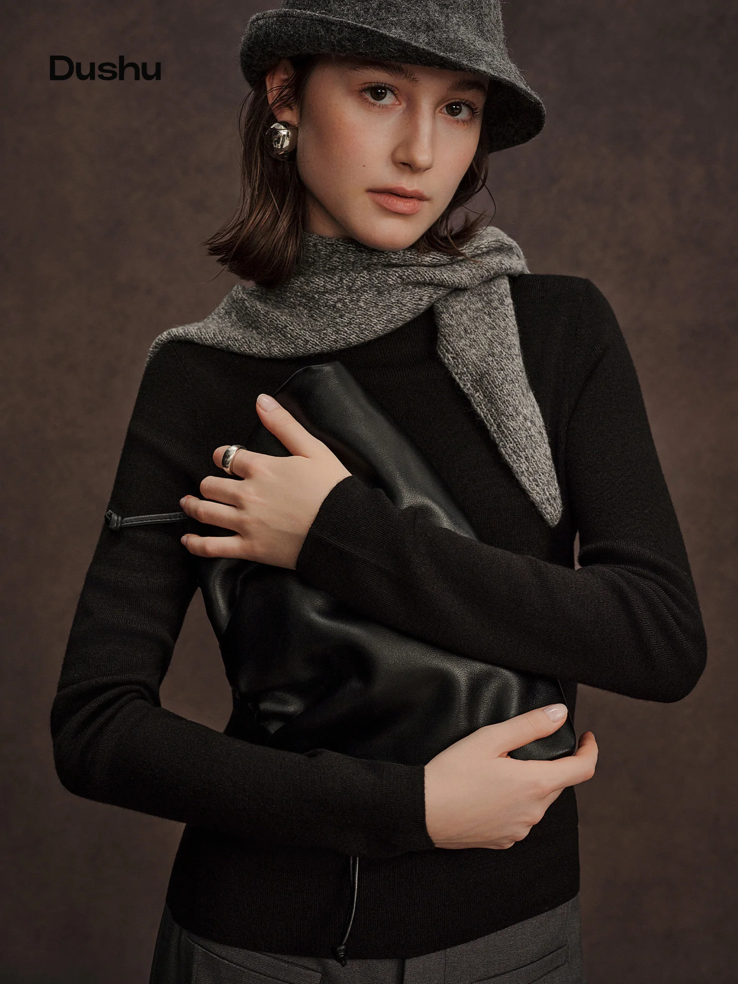 DUSHU Seamless Half-high Collar Pure Wool Pullovers Women Plus Size Autumn Winter Bottoming Sweater Solid Soft Breathable Tops 260921