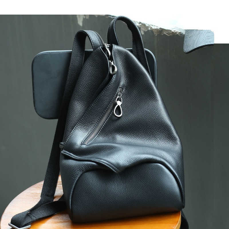 Leather Backpack Style Anti-theft Genuine Small Backpack Women Classic School Bags For Multifunction Shoulder Crossbody Chest Bag H260922