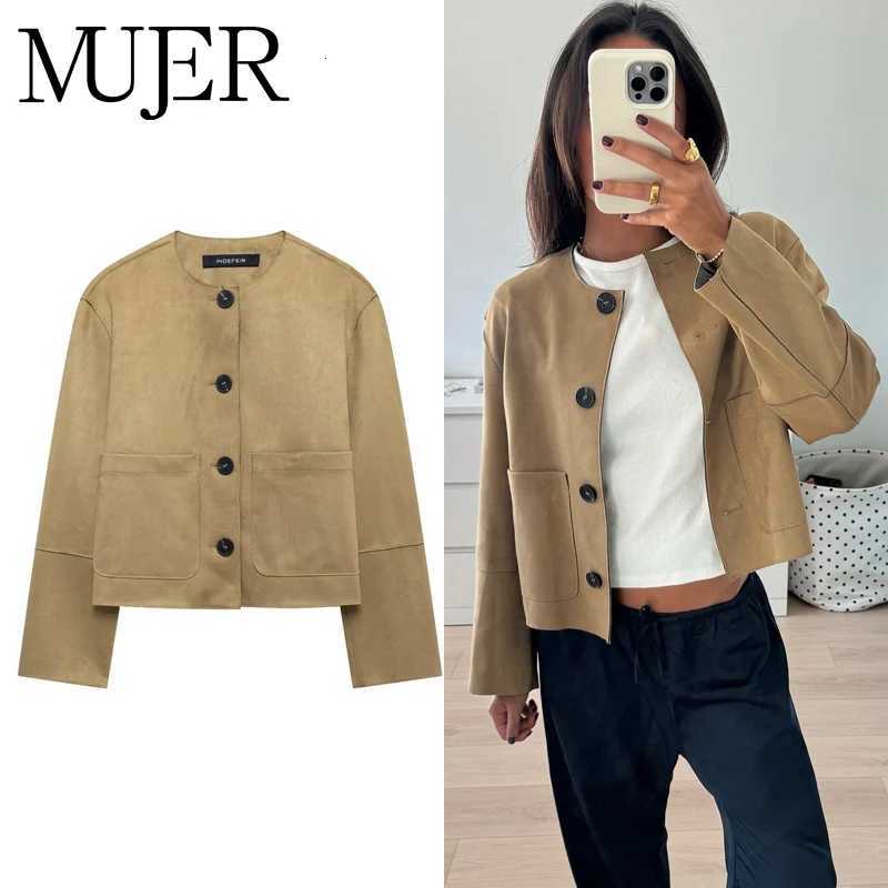 Women's Jackets MUJER 2025 Suede Jacket Women Varsity Bomber Jackets for Women New in Coats and Jackets Woman Long Sleeve Women's Winter J
