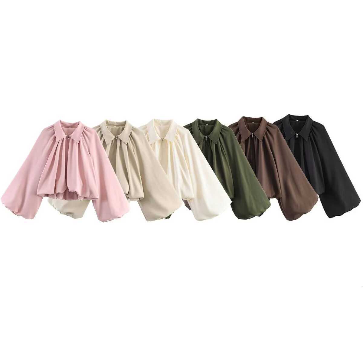 Women's Jackets Spring and summer new women's clothing sweet lapel loose balloon long sleeved pilot jacket light and thin version C260921