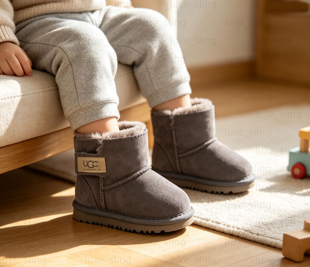New kids Australia Snow boots uggsman tasman Wool boots luxury brand designer boots Children hook and loop fasteners Outdoors Inside the room Anti-s