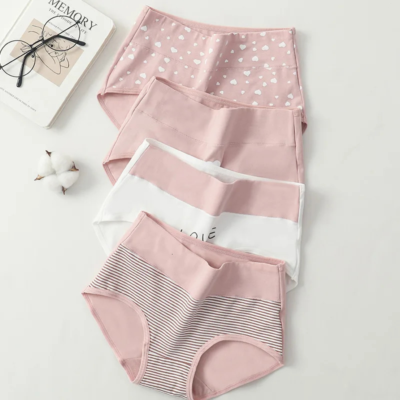 4Pcs Plus Size M-5XL Panties Women Cotton High Waist Slimming Underwear Seamless Girls Briefs Sexy Female Breathable Lingerie 260922