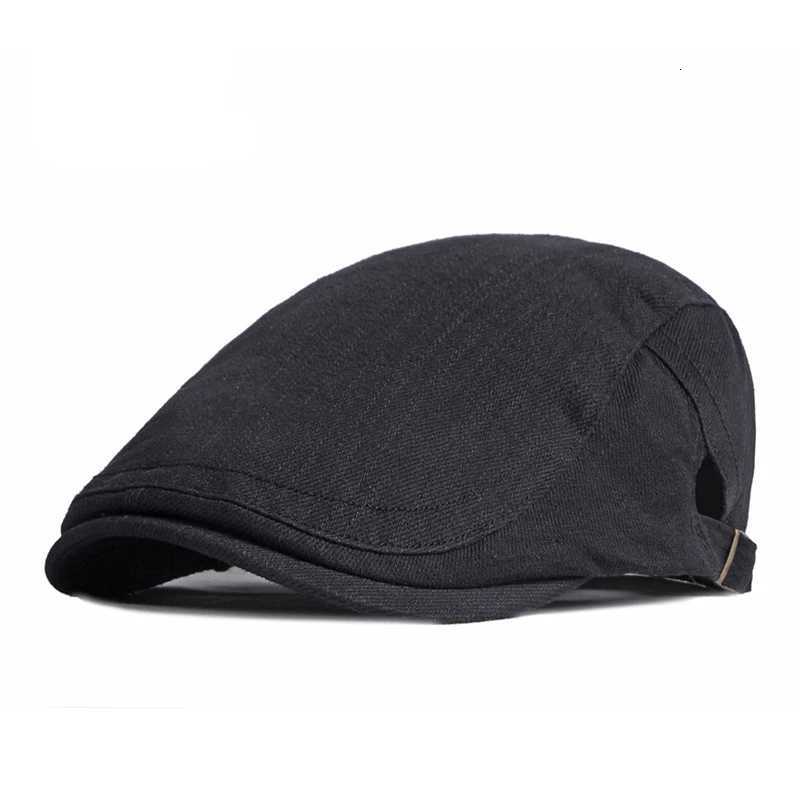 Hat Berets Spring Summer Beret For Men Solid Black Gray Cotton Flat Peaked Herringbone Cap Women Outdoor Sun Ivy Hat Retro Newsboy Cap N260918