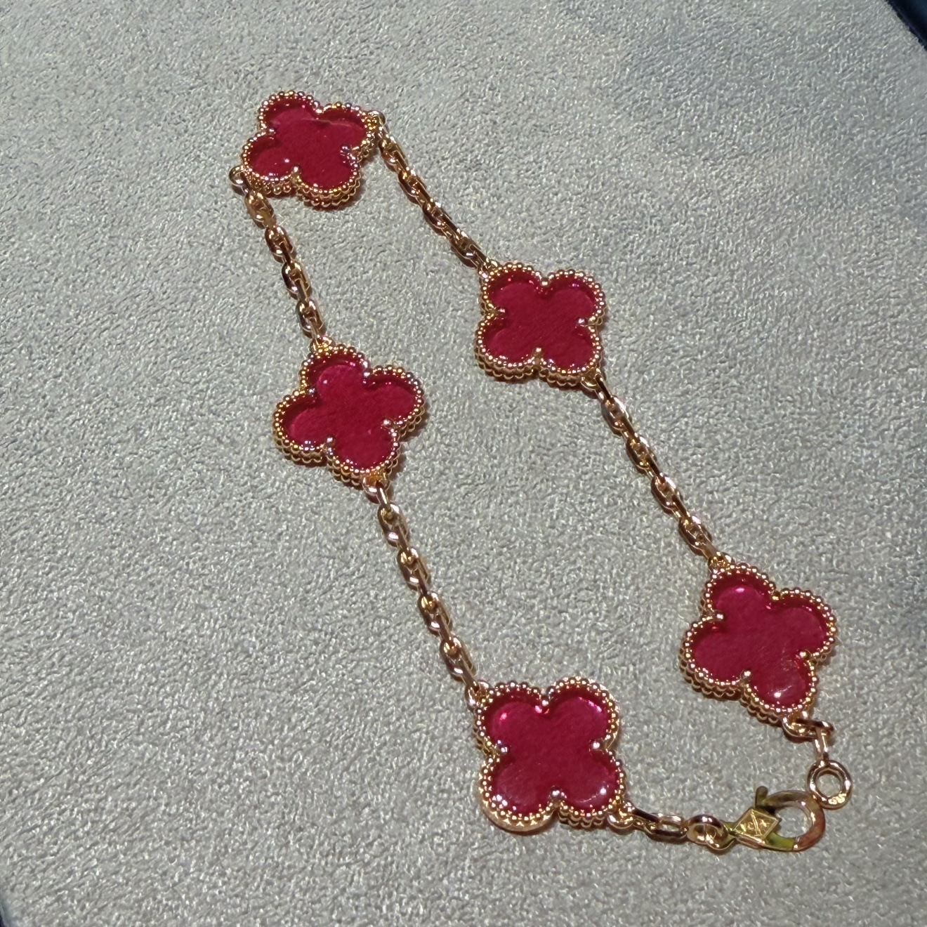 Designer Jewelry Vanly clif necklaces V Gold CNC Four Leaf Clover Bracelet Thick k Plated Lightweight Luxury