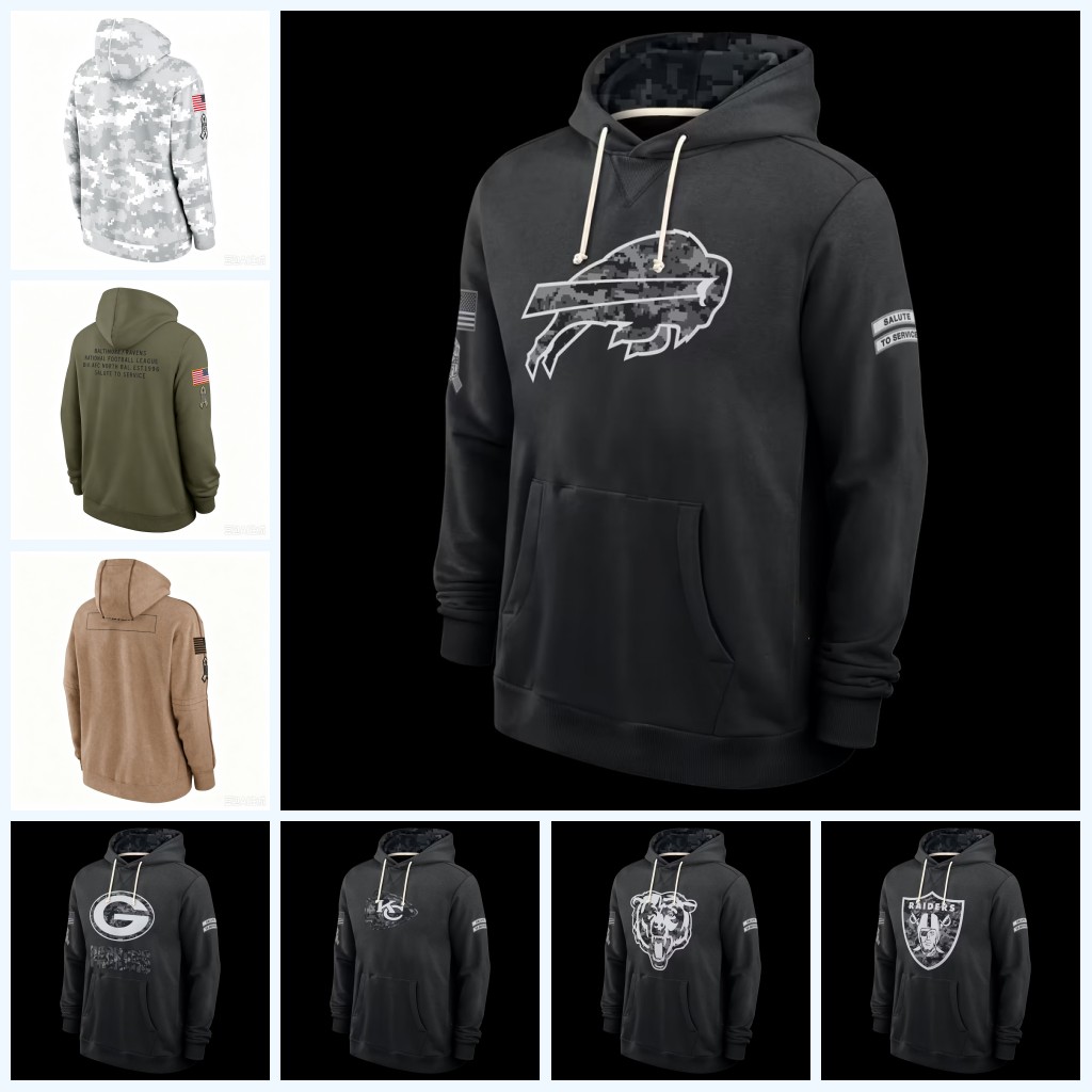 Mens 2026 2027 Salute to Service Pullover Hoodie Polyester Retro Classic Sportswear Personalized Custom Any Name Any Number Women Youth