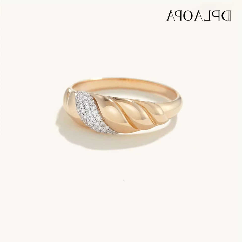 Rings DPLAOPA Band Pave Zircon CZ Croissant Dome Ring 2021 Wedding Screw Fine Jewelry Fashion Round Wedding JewelsT260922