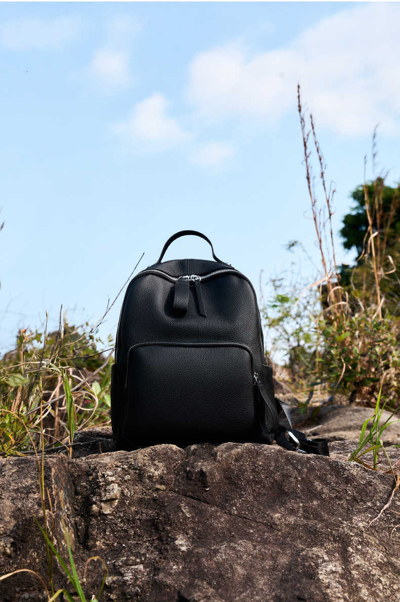 Simple Zency Backpack Casual Style Genuine Leather Backpack for Women Large Capacity School Travel Satchel Preppy Style Backpacks New H260922