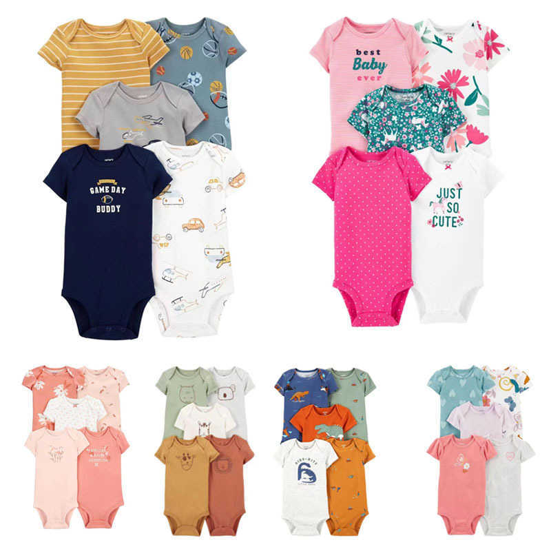 Summer baby onepiece short sleeve piece set of boys' and girls' highgrade ha Bao fart clothes class a cotton Suspenders Q260919